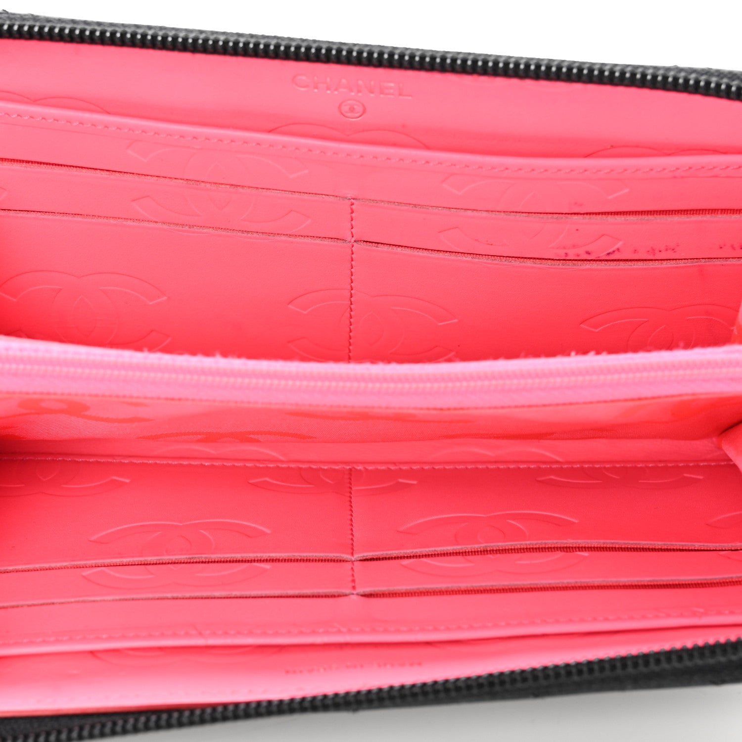 Chanel Calfskin Quilted Cambon Large Gusset Zip Around Wallet Black 5 of 8