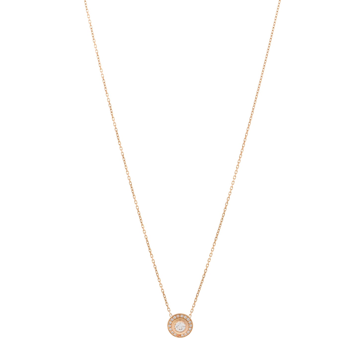 18K Pink Gold Diamond .18ct D'Amour Pave Necklace