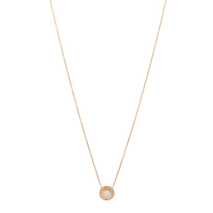 Cartier 18K Pink Gold Diamond .18ct D'Amour Pave Necklace 1 of 5