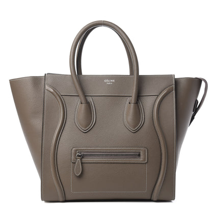 Celine Drummed Calfskin Mini Luggage Souris 1 of 11