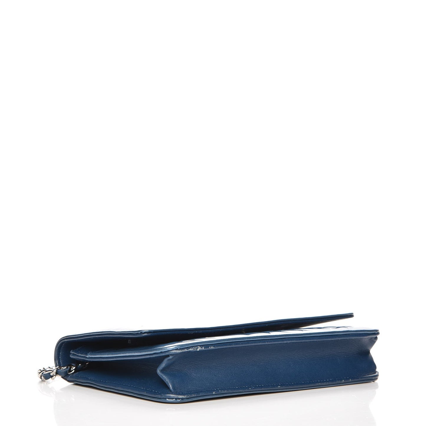 Patent Camellia Wallet on Chain WOC Blue