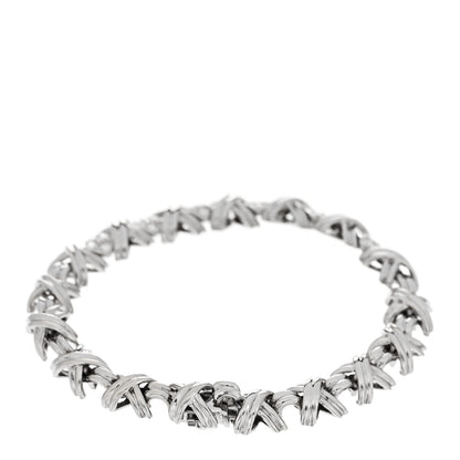 Tiffany 18K White Gold Diamond Signature X Link Bracelet 2 of 4