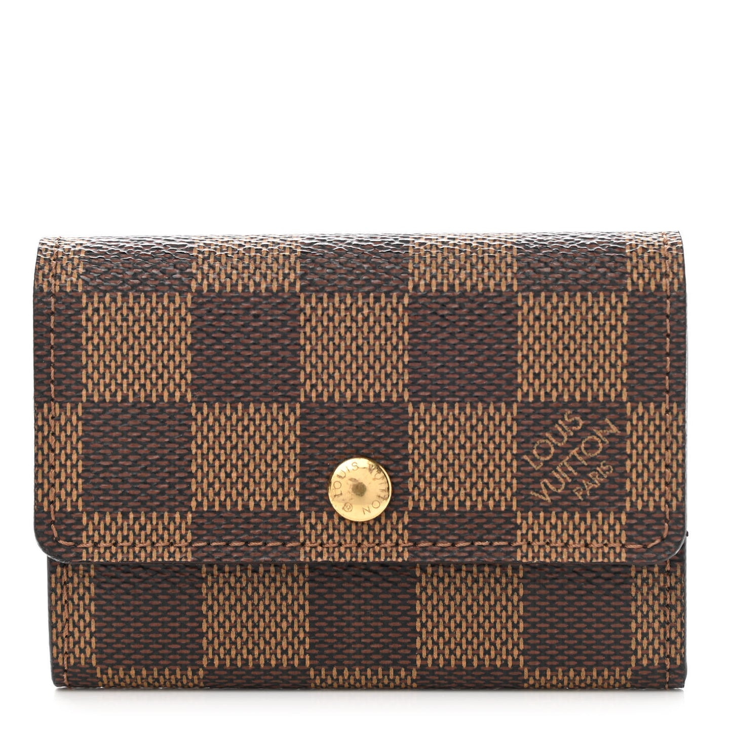 Damier Ebene Porte-Monnaie Plat Coin Purse Brown