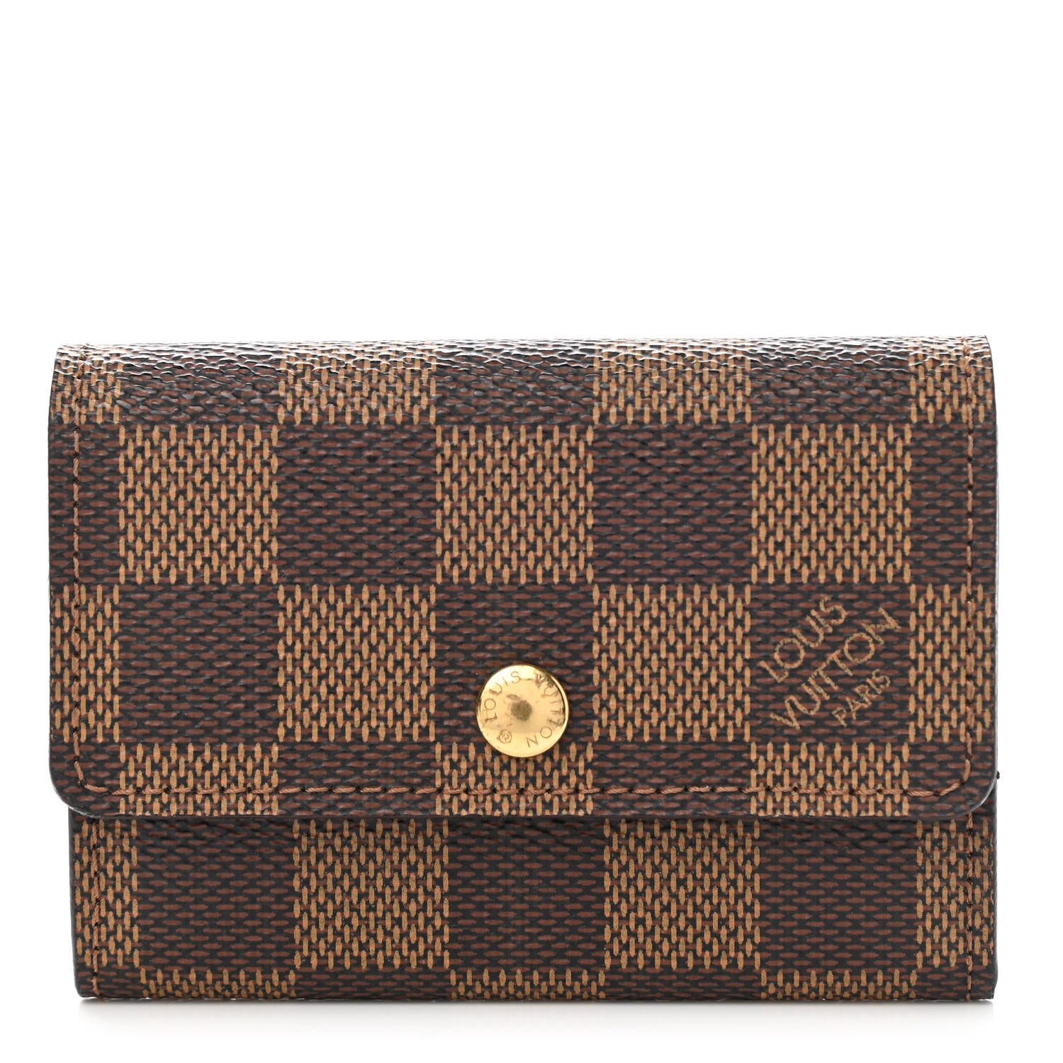 Louis Vuitton Damier Ebene Porte-Monnaie Plat Coin Purse Brown 1 of 8