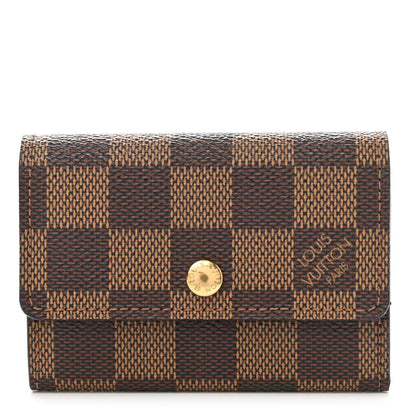 Louis Vuitton Damier Ebene Porte-Monnaie Plat Coin Purse Brown 1 of 8