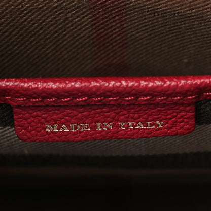 Burberry Soft Grain Calfskin Small Buckle Tote Parade Red 6 of 10