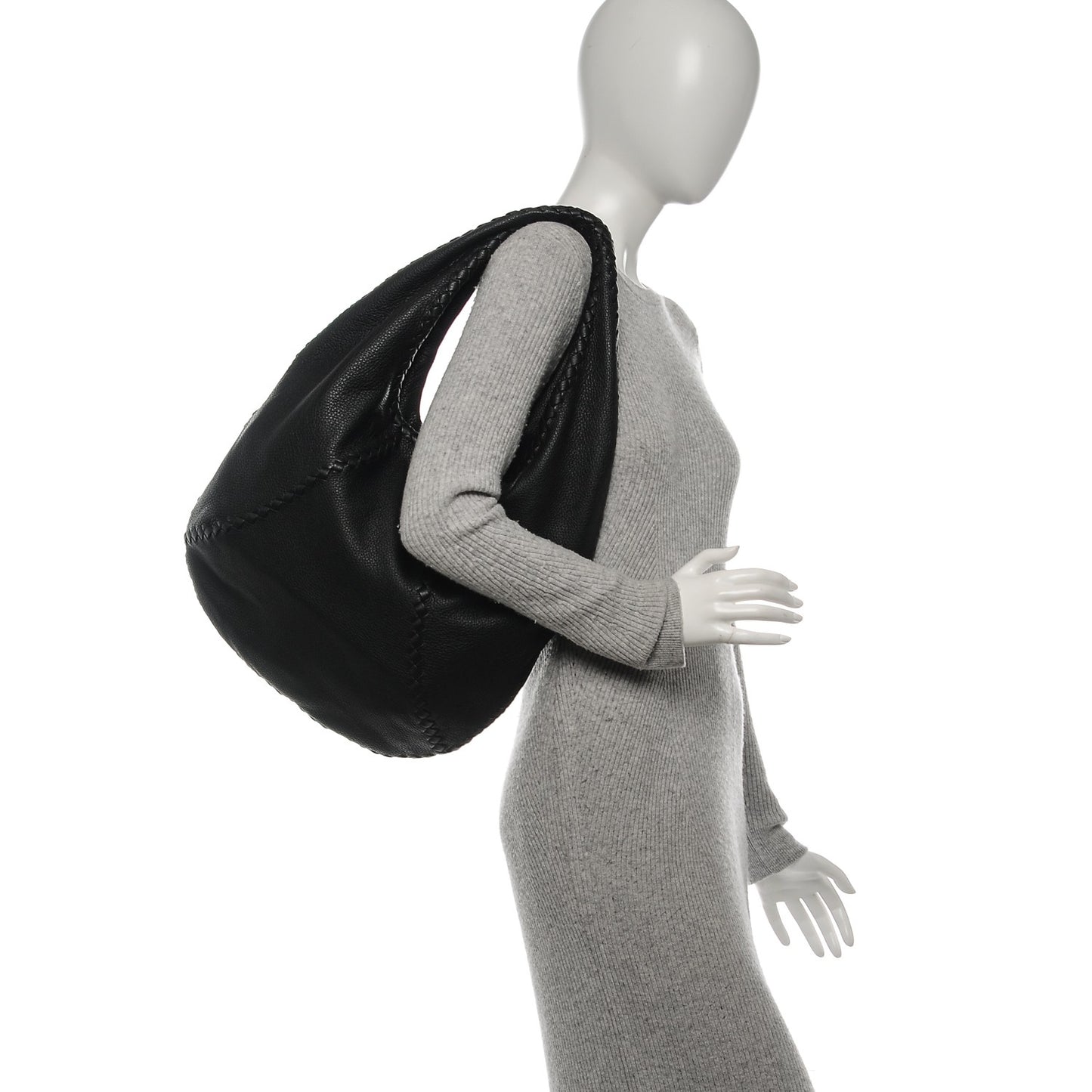 Cervo Deerskin Large Hobo Nero Black