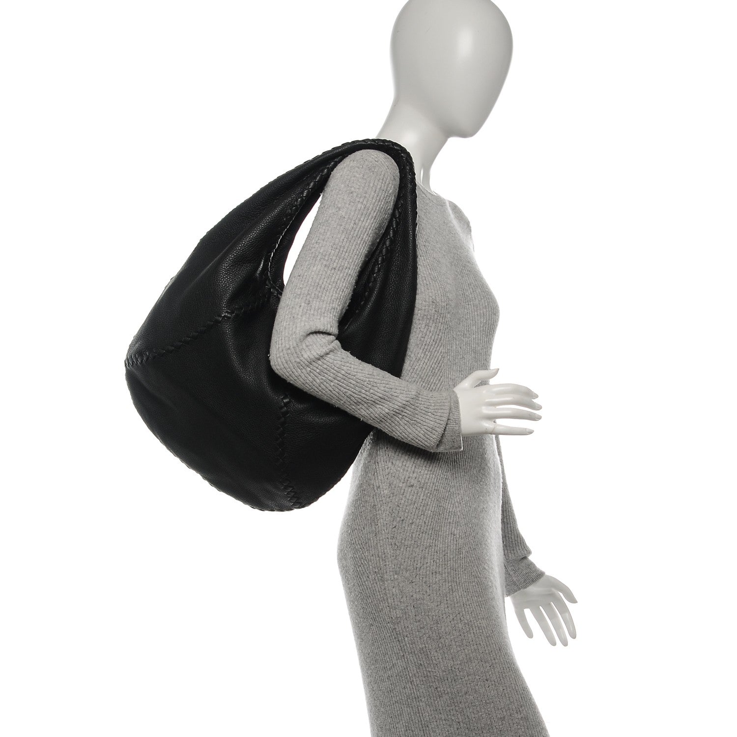 Bottega Veneta Cervo Deerskin Large Hobo Nero Black 2 of 8