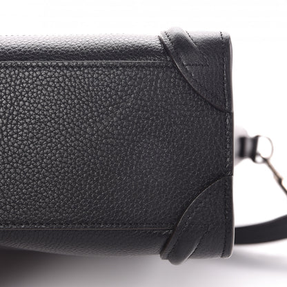 Celine Drummed Calfskin Nano Luggage Black 10 of 13