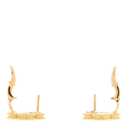 Van Cleef & Arpels 18K Yellow Gold Mother of Pearl Vintage Alhambra Earrings 3 of 5