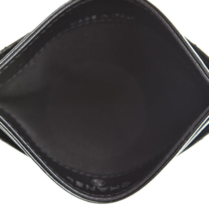 Chanel Patent Metallic Crumpled Calfskin Chevron Quilted Card Holder Black 5 of 9