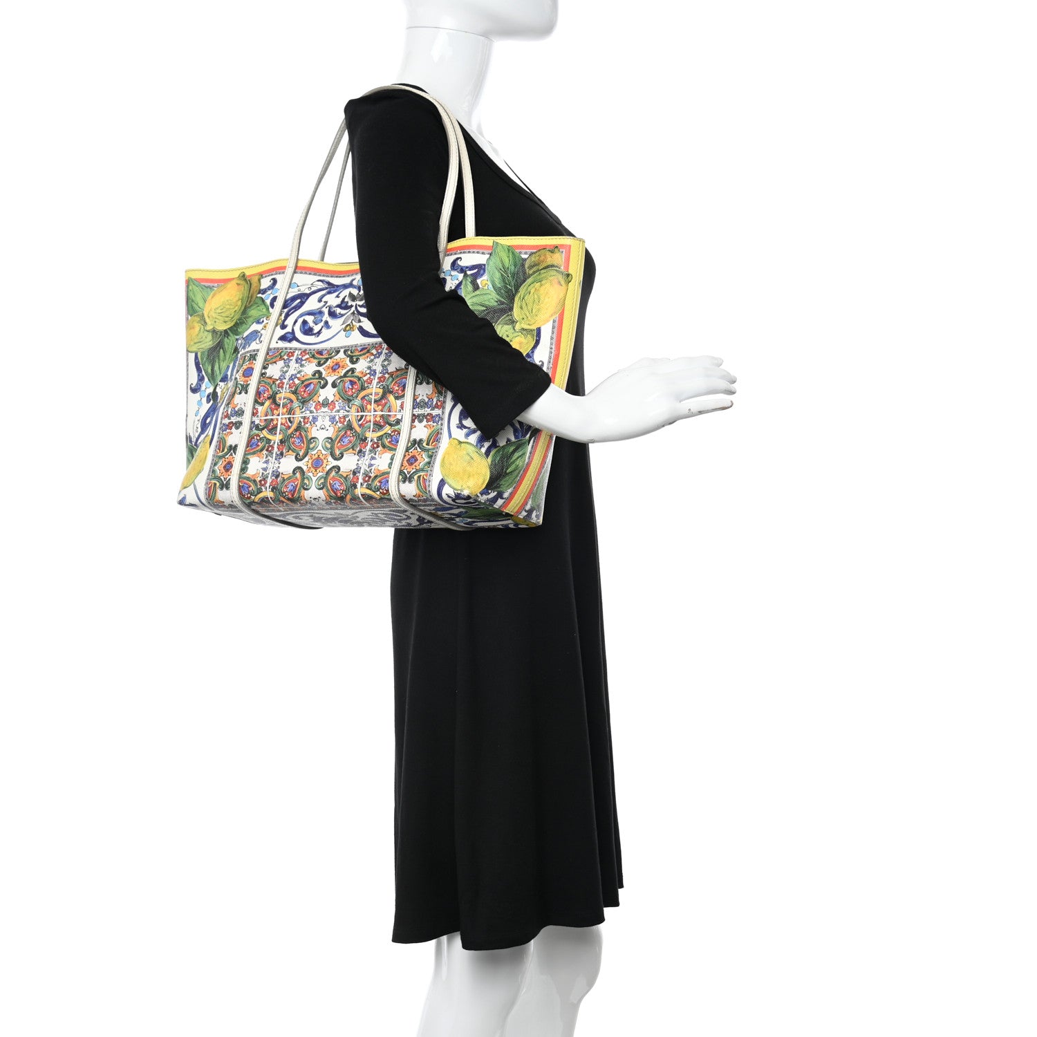 Dolce & Gabbana Dauphine Printed Escape Portofino Tote White Multicolor 2 of 19