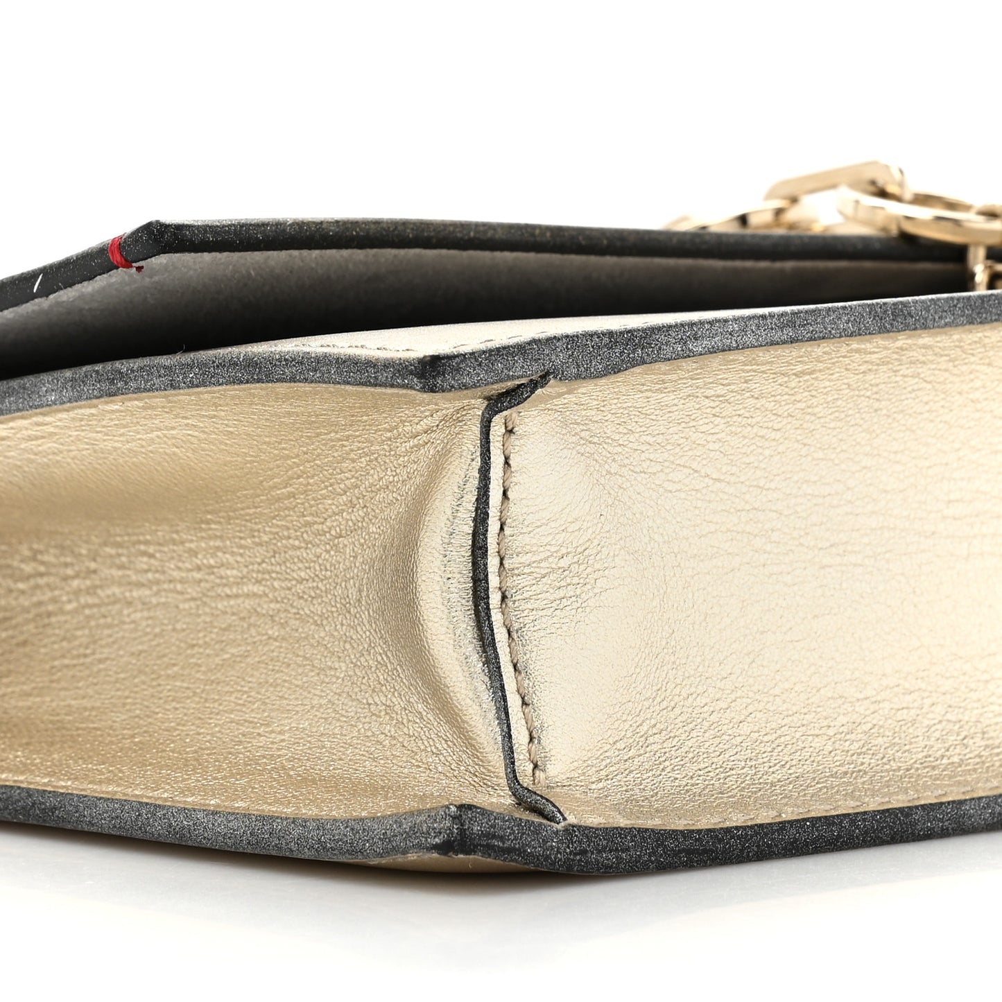 VALENTINO GARAVANI Metallic Nappa Small VCase Bag Platinum