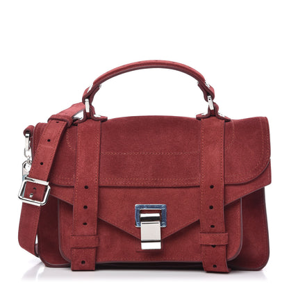Proenza Schouler Suede Tiny PS1 Satchel Midnight Plum 1 of 8