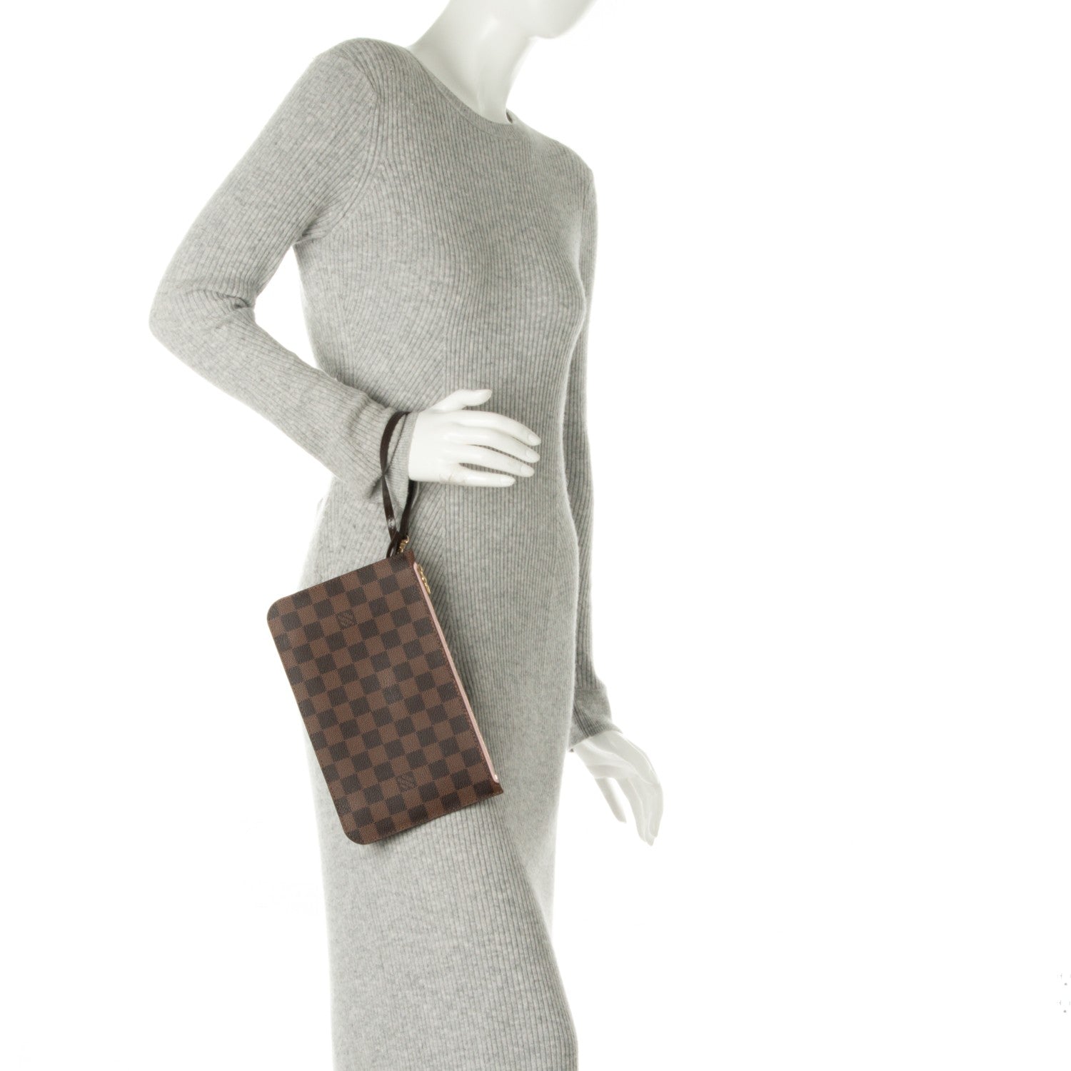 Louis Vuitton Damier Ebene Neverfull MM GM Pochette Rose Ballerine 2 of 7