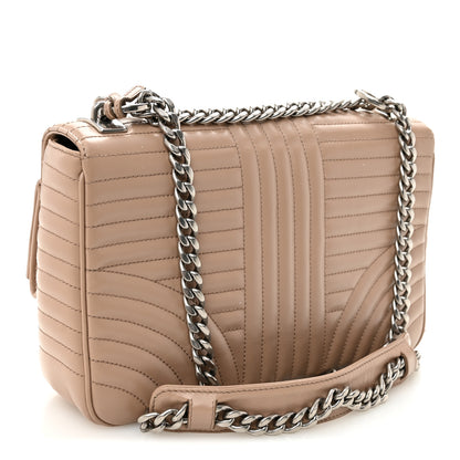 Prada Soft Calfskin Impunture Diagramme Large Chain Flap Shoulder Bag Cipria 3 of 10