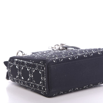 Christian Dior Satin Crystal Cannage Mini Lady Dior Navy 7 of 10