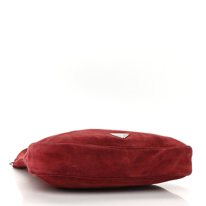Prada Suede Hobo Cerise 4 of 9