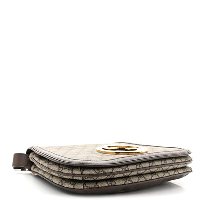 Gucci GG Supreme Monogram Textured Dollar Calfskin Web Medium Blondie Top Handle Shoulder Flap Bag Beige Ebony New Acero 4 of 10