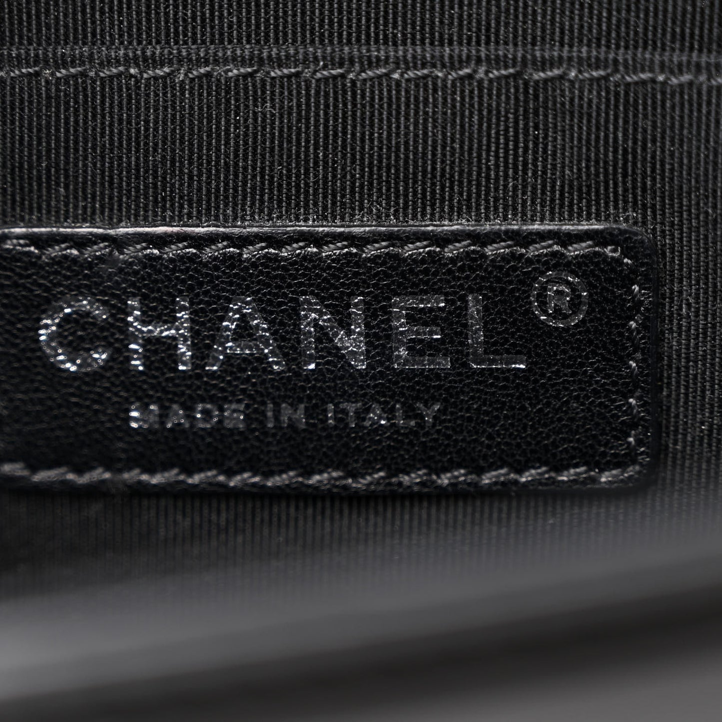 Patent Calfskin Quilted Boy Clutch With Removable Chain Black