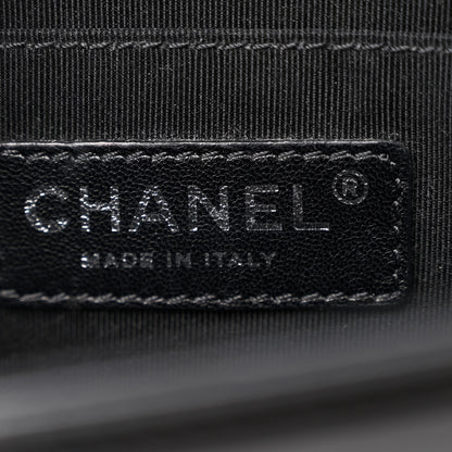 Chanel Patent Calfskin Quilted Boy Clutch With Removable Chain Black 6 of 10