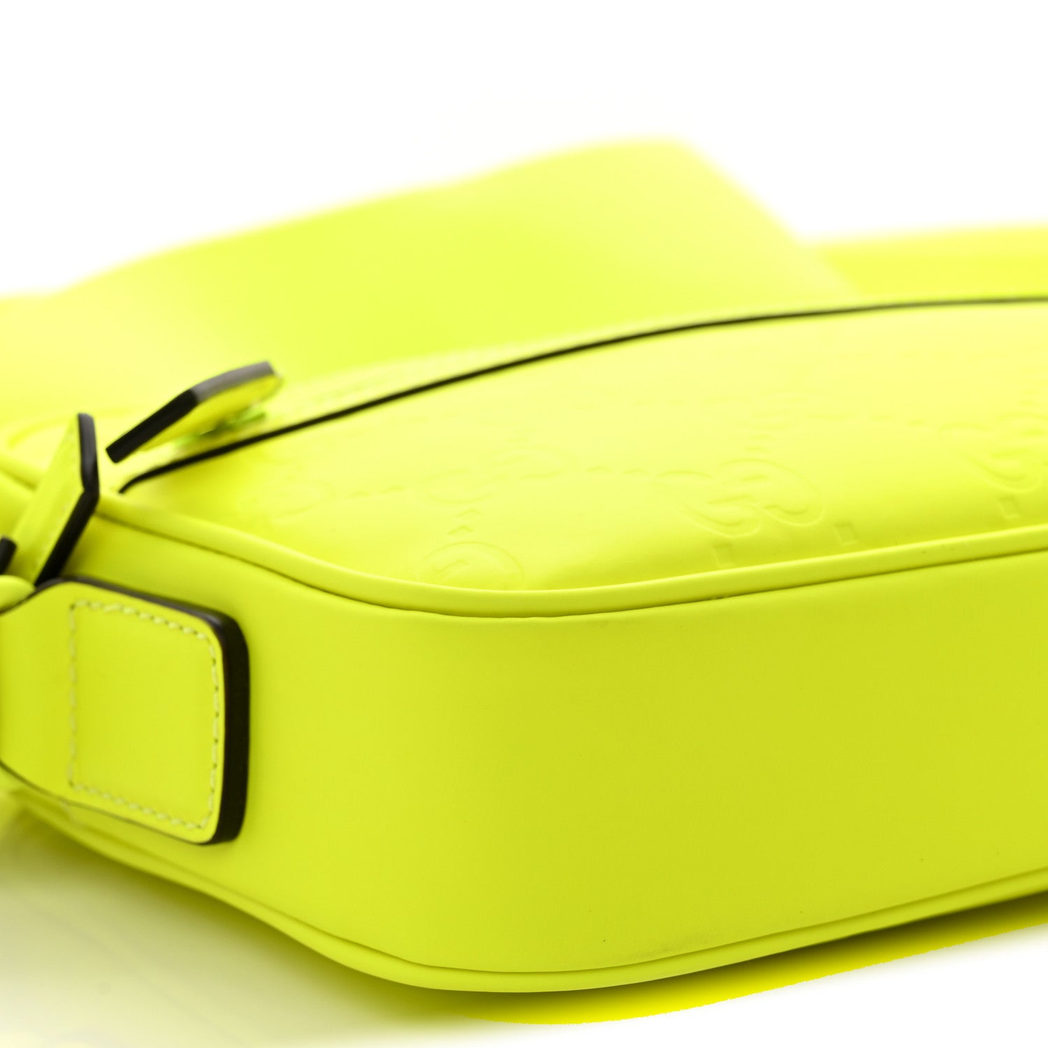 Gucci Rubber Effect Monogram GG Crossbody Bag Fluorescent Yellow 9 of 10
