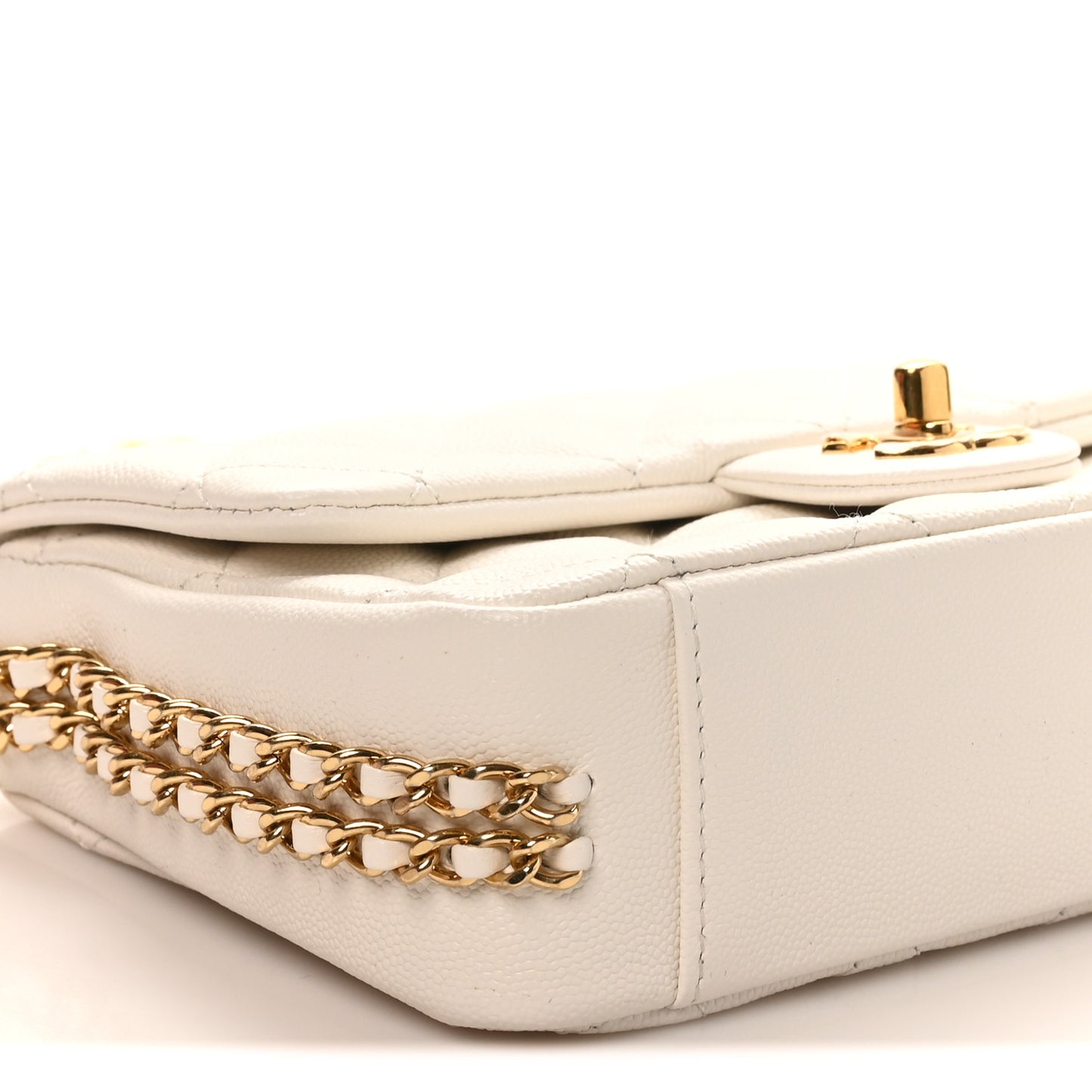 Caviar Quilted Mini CC You Flap White