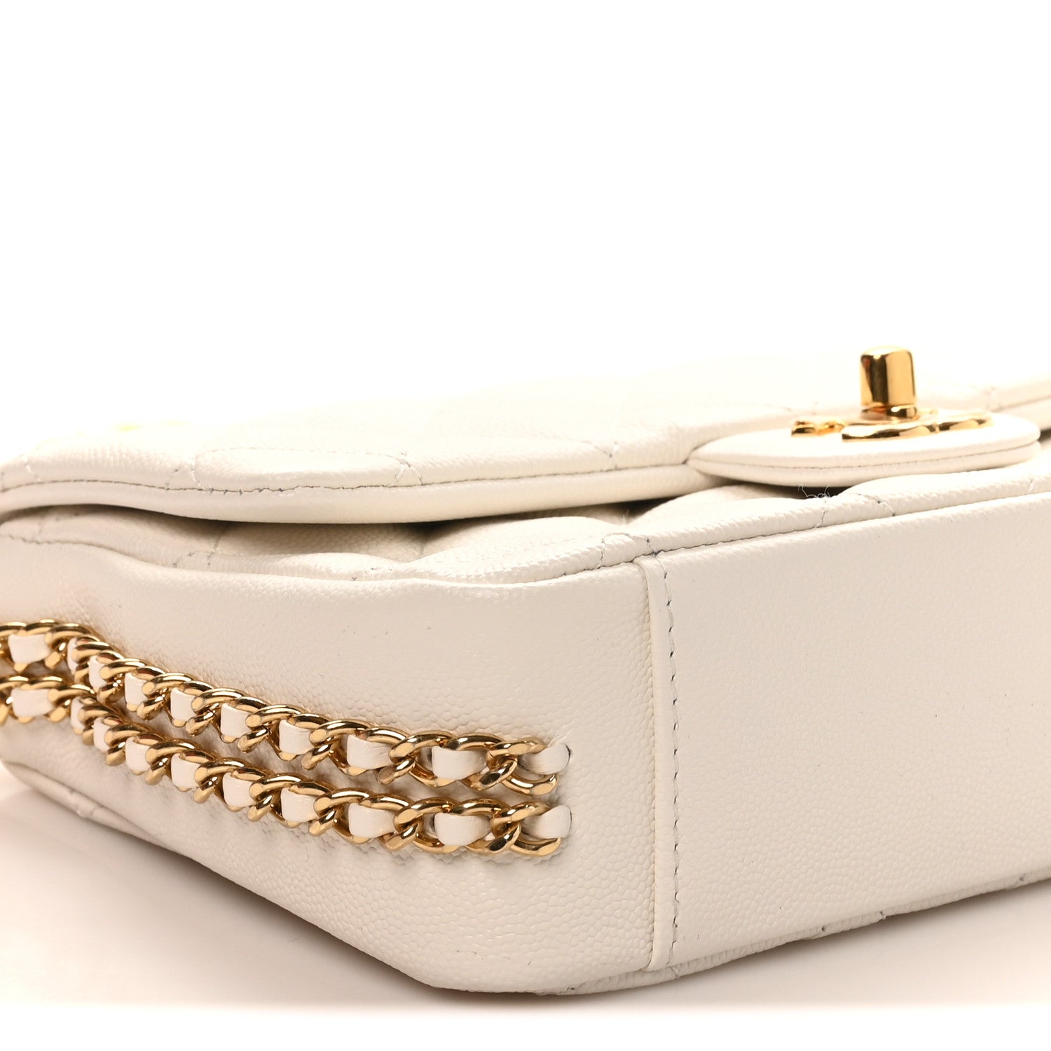 Chanel Caviar Quilted Mini CC You Flap White 8 of 10