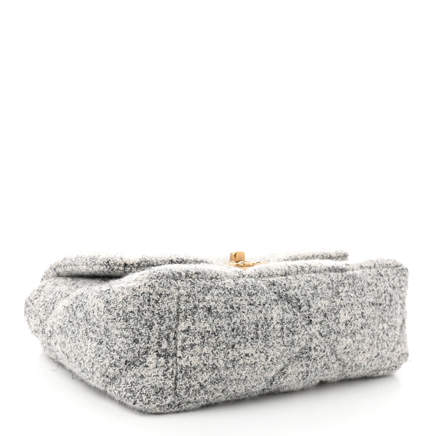 Tweed Quilted Medium Chanel 19 Flap Grey Ecru