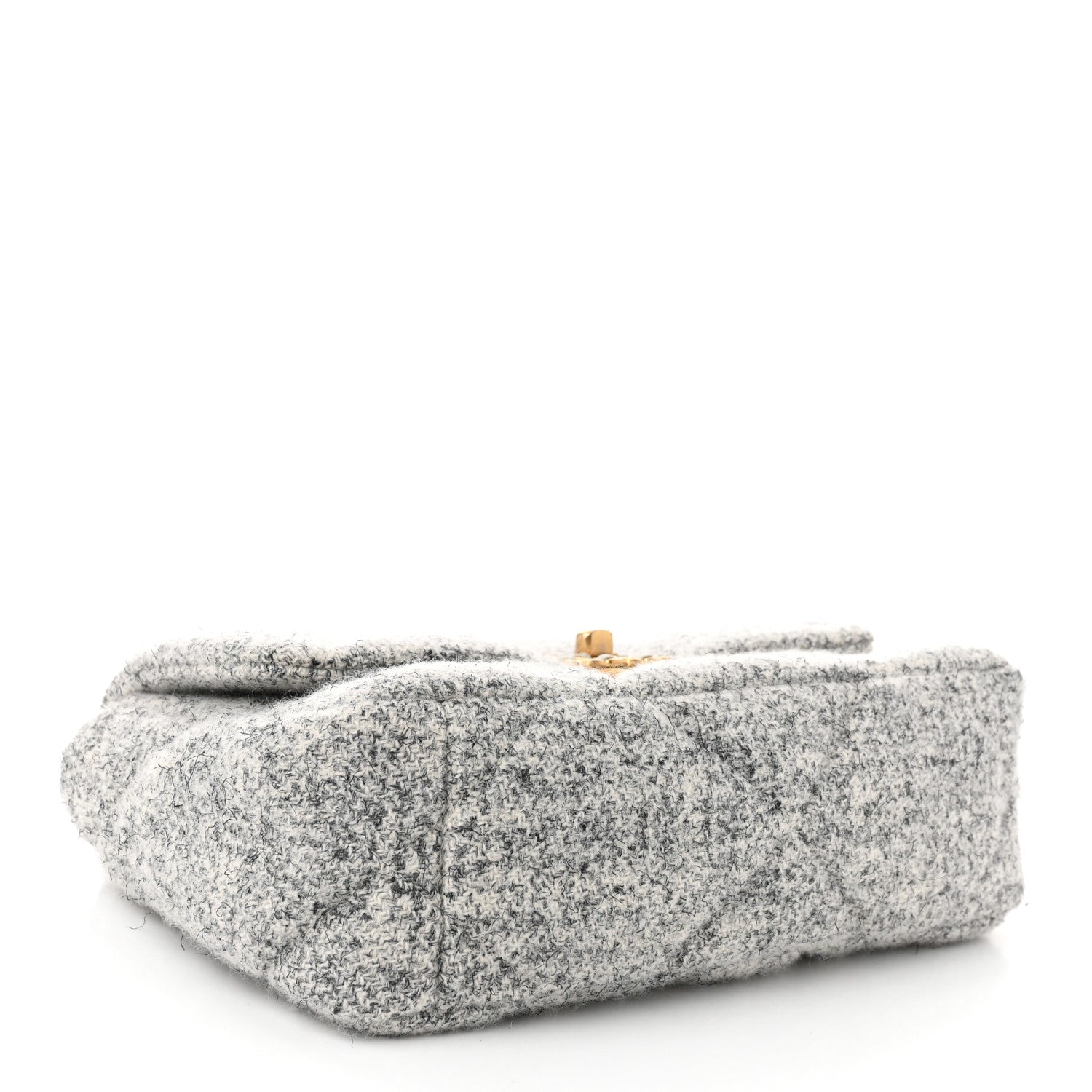 Chanel Tweed Quilted Medium Chanel 19 Flap Grey Ecru 3 of 9