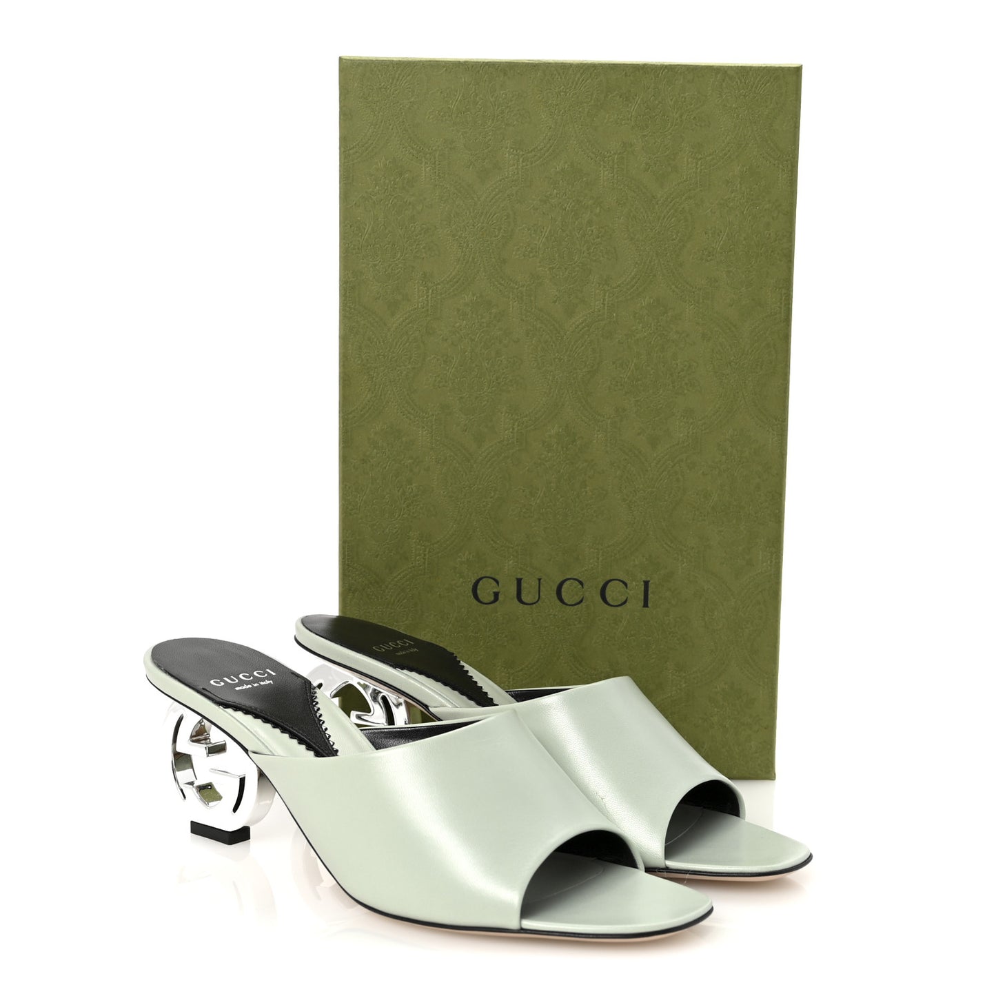 Malaga Kid Interlocking G Sandals 39 Salvy Green