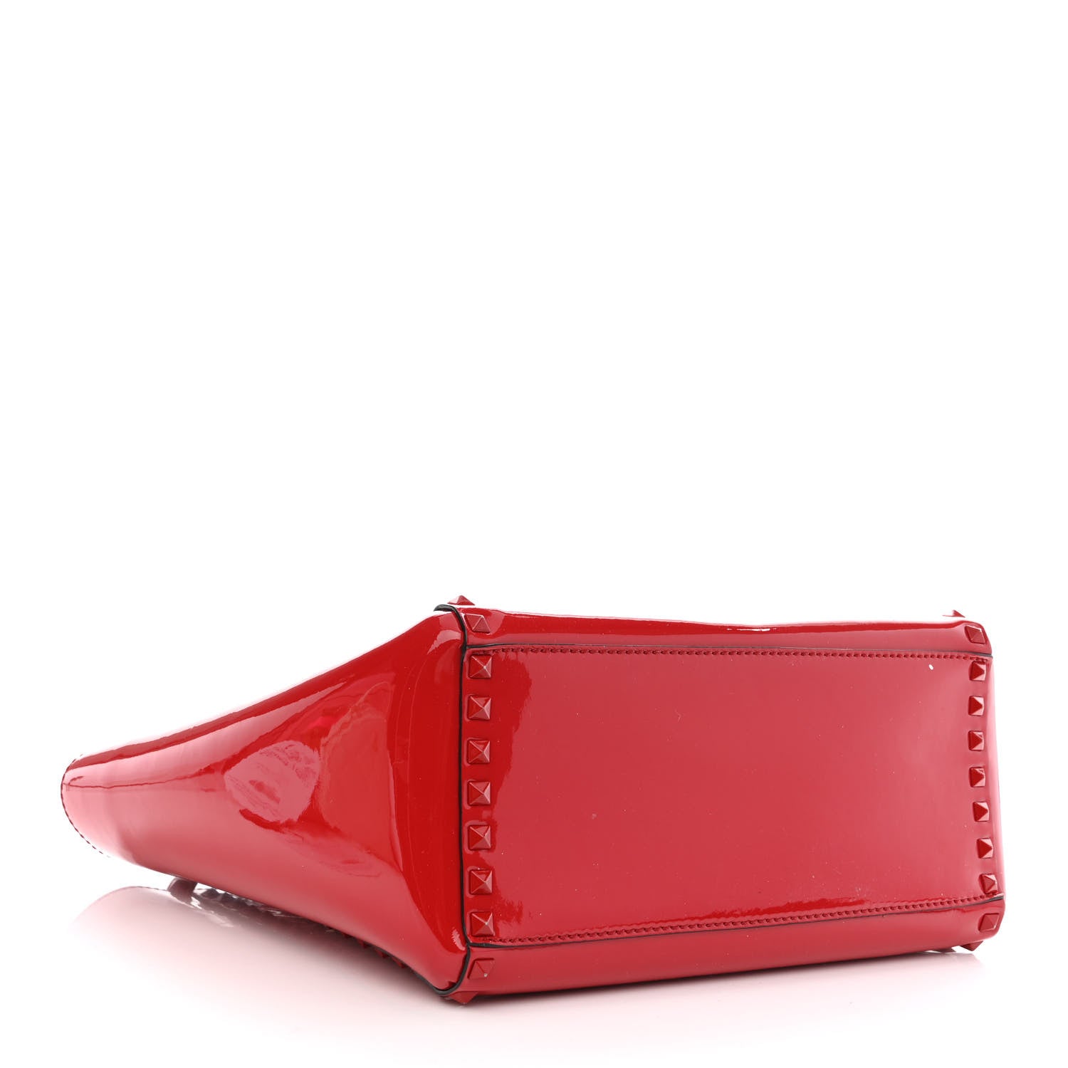 Valentino Garavani Patent Monochrome Rockstud Double Handle Tote Rosso Valentino 3 of 9