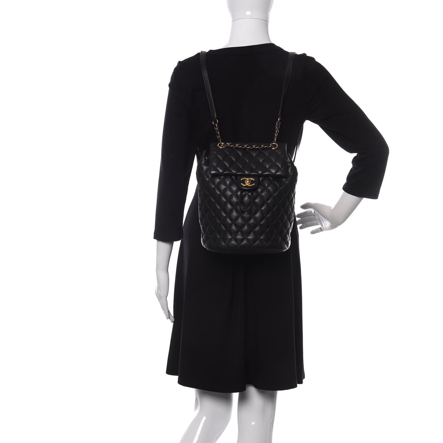 Chanel Calfskin Quilted Small Urban Spirit Backpack Black 2 of 10