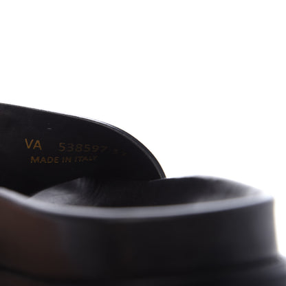 Saint Laurent Calfskin Monogram Jimmy Joan Slide Sandals 37 Black 8 of 8