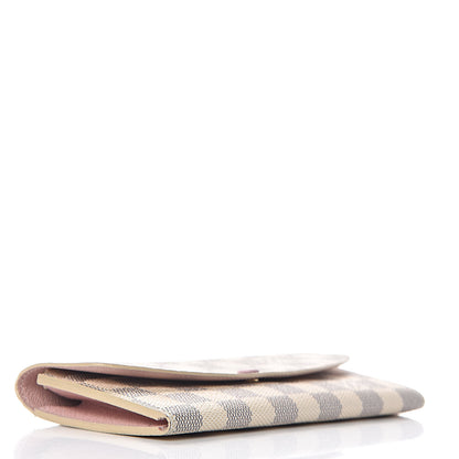Louis Vuitton Damier Azur Emilie Wallet Rose Ballerine 4 of 9