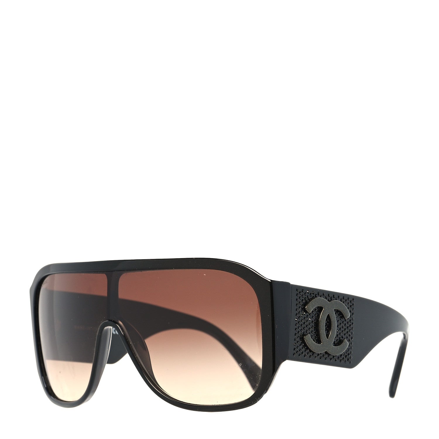 Chanel Acetate Crystal CC Shield 5466-B Sunglasses Brown 1 of 8