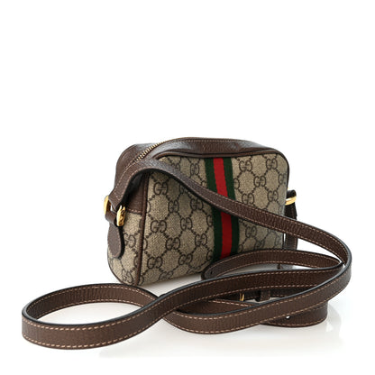 Gucci GG Supreme Monogram Web Mini Ophidia Shoulder Bag Brown 3 of 10