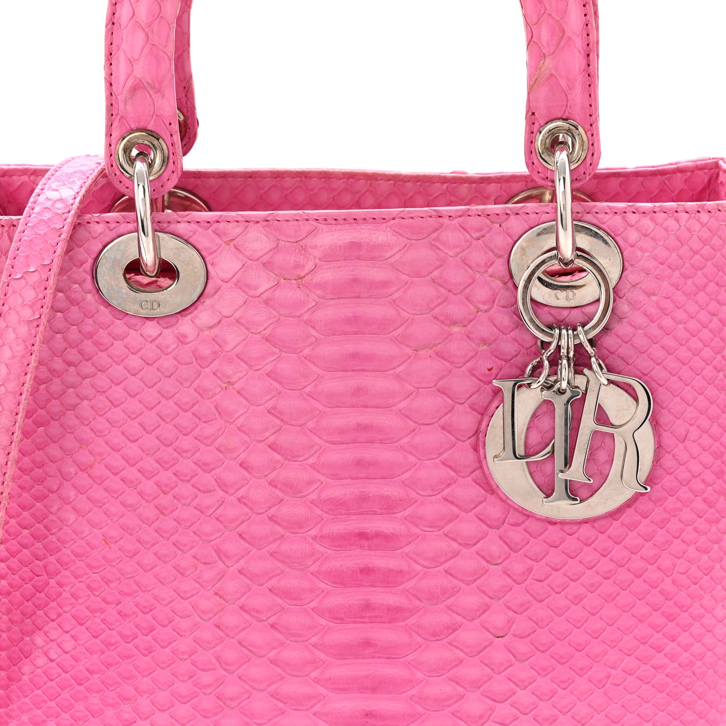 Snakeskin Medium Lady Dior Pink