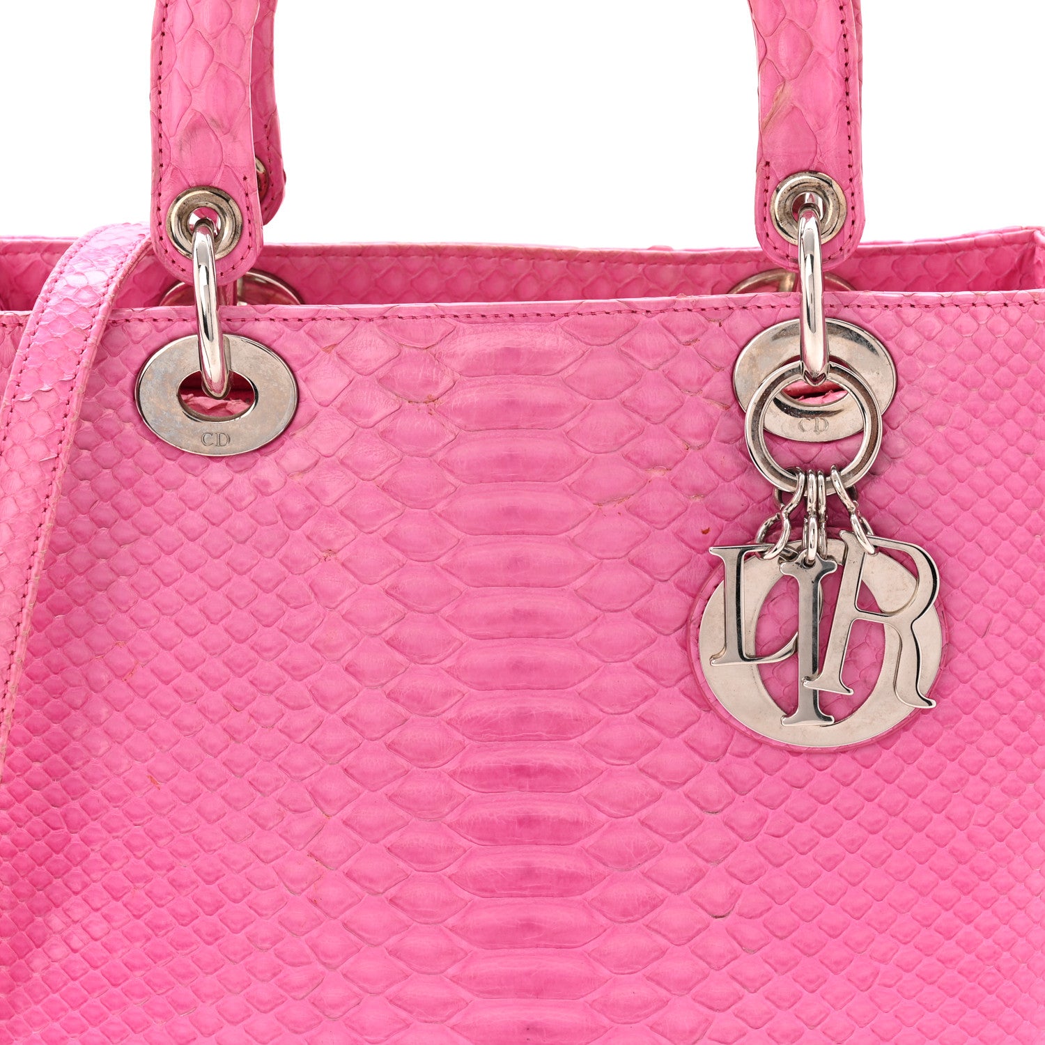 Christian Dior Snakeskin Medium Lady Dior Pink 8 of 13