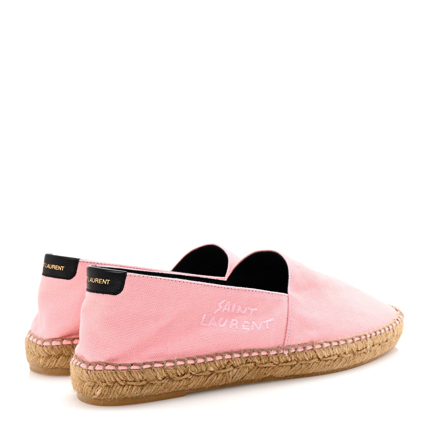 Saint Laurent Canvas Elba Light Logo Embroidered Espadrilles 41 Pink 5 of 10