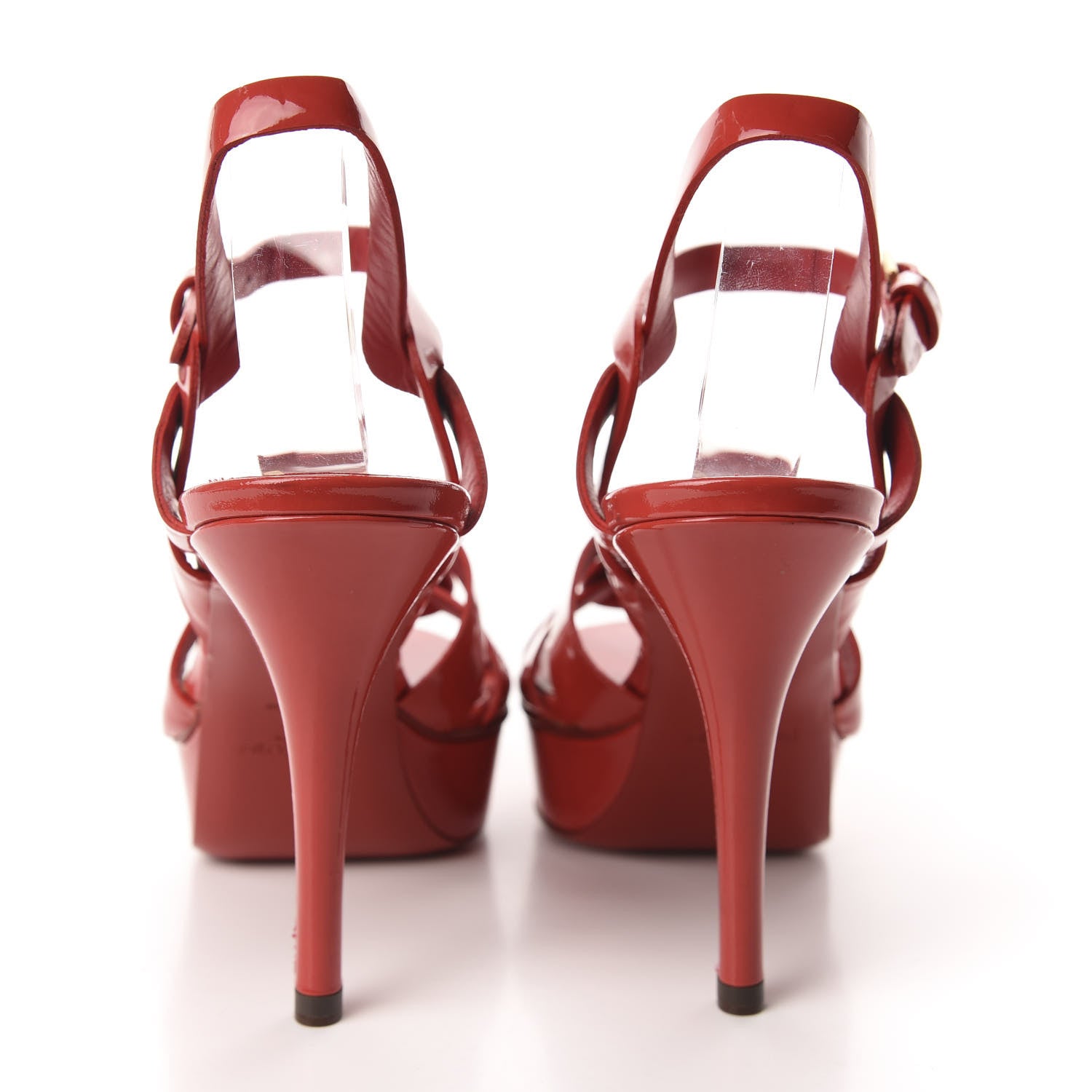 Saint Laurent Patent Tribute 75 Platform Sandals 37 Red 5 of 17