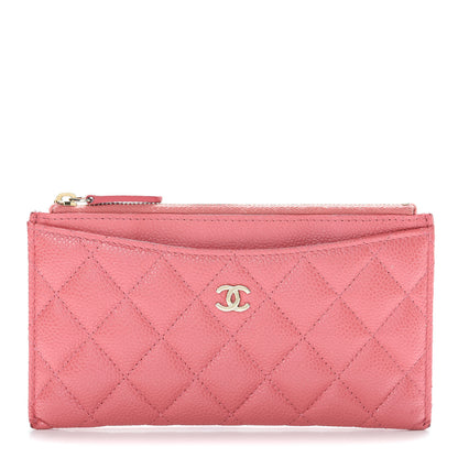 Chanel Iridescent Caviar Quilted Classic Zip Pouch Pink 1 of 12