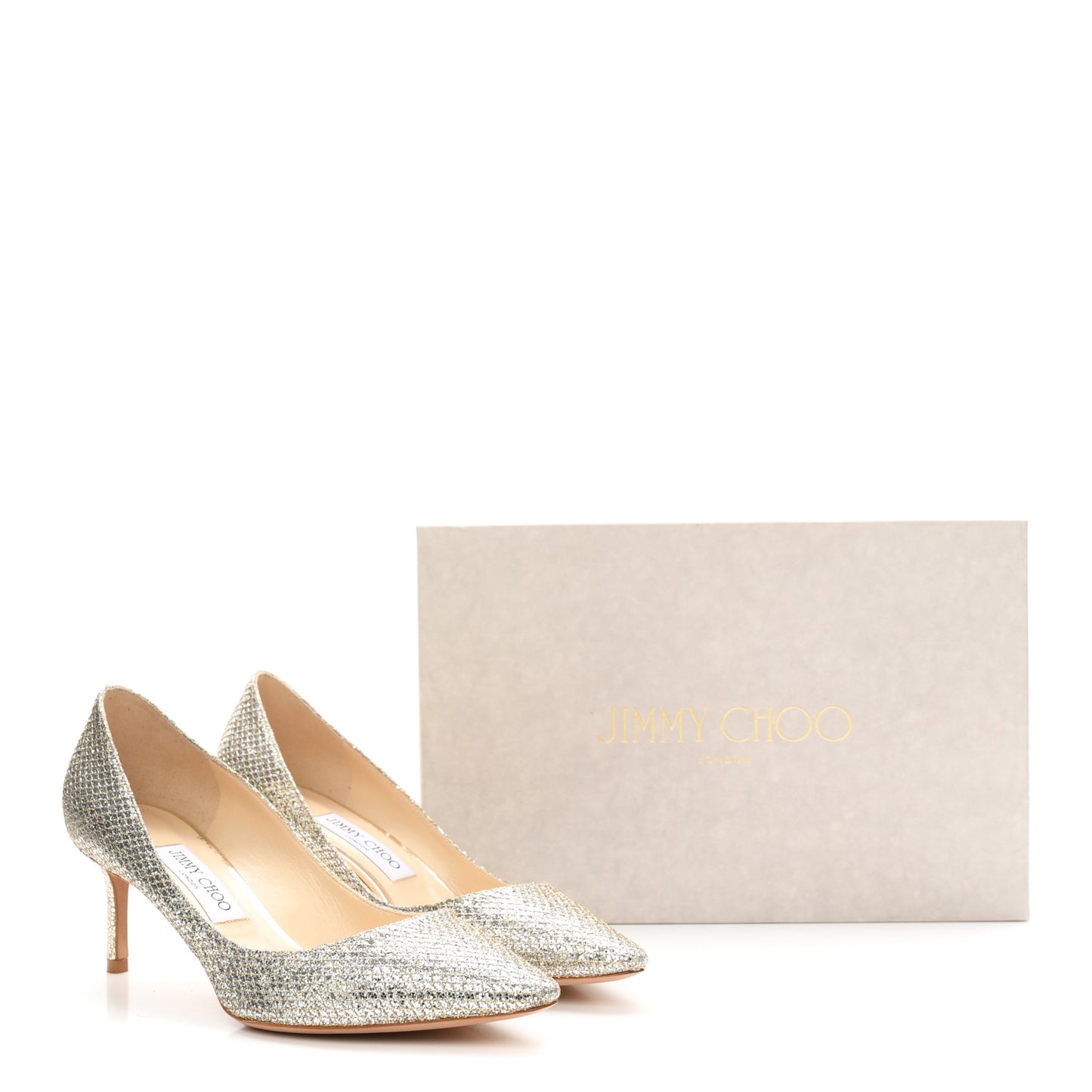 Lame Glitter Pointy Toe Romy 60 Pumps 39 Champagne