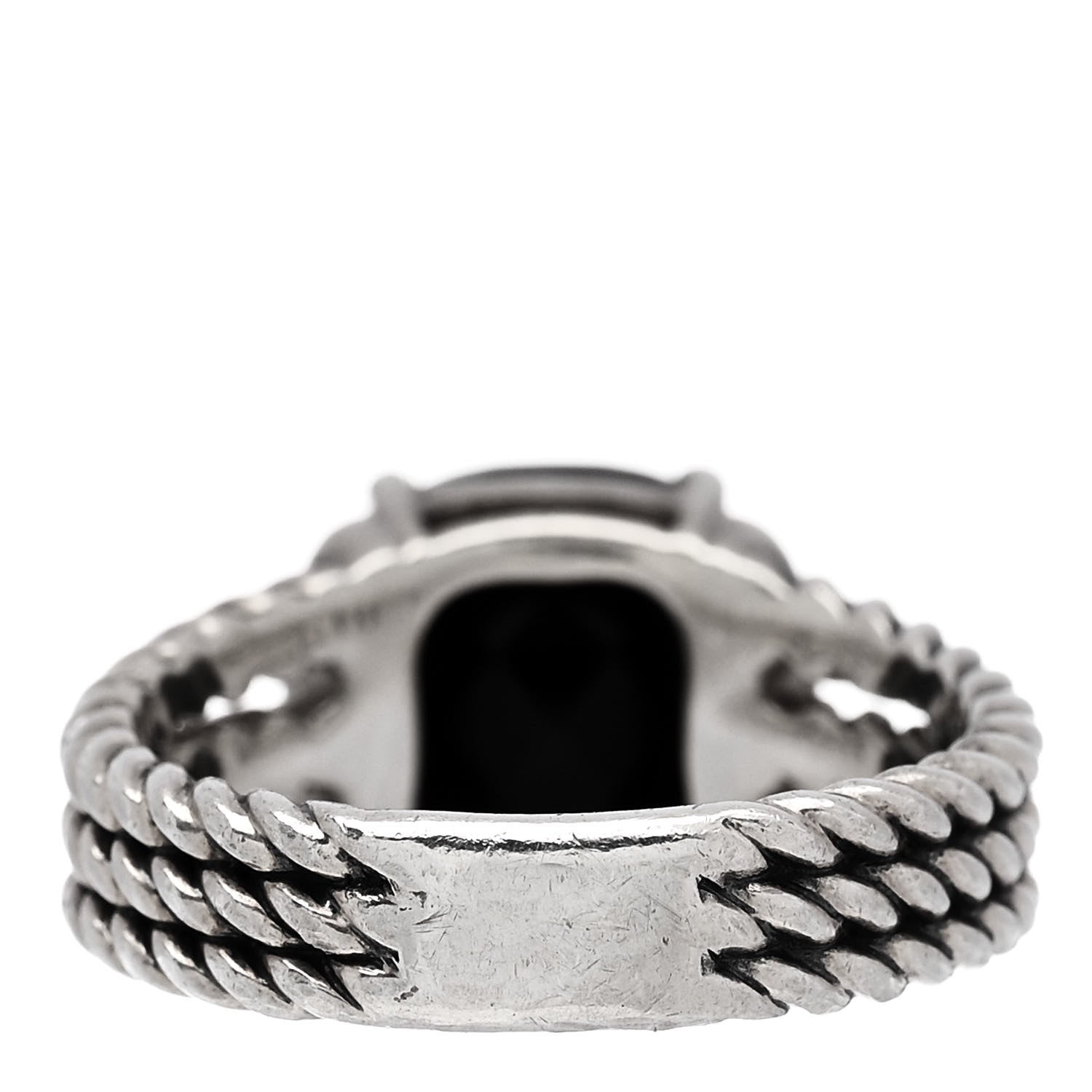 David Yurman Sterling Silver Diamond Black Onyx 10mm Petite Wheaton Ring 51 5.75 4 of 5