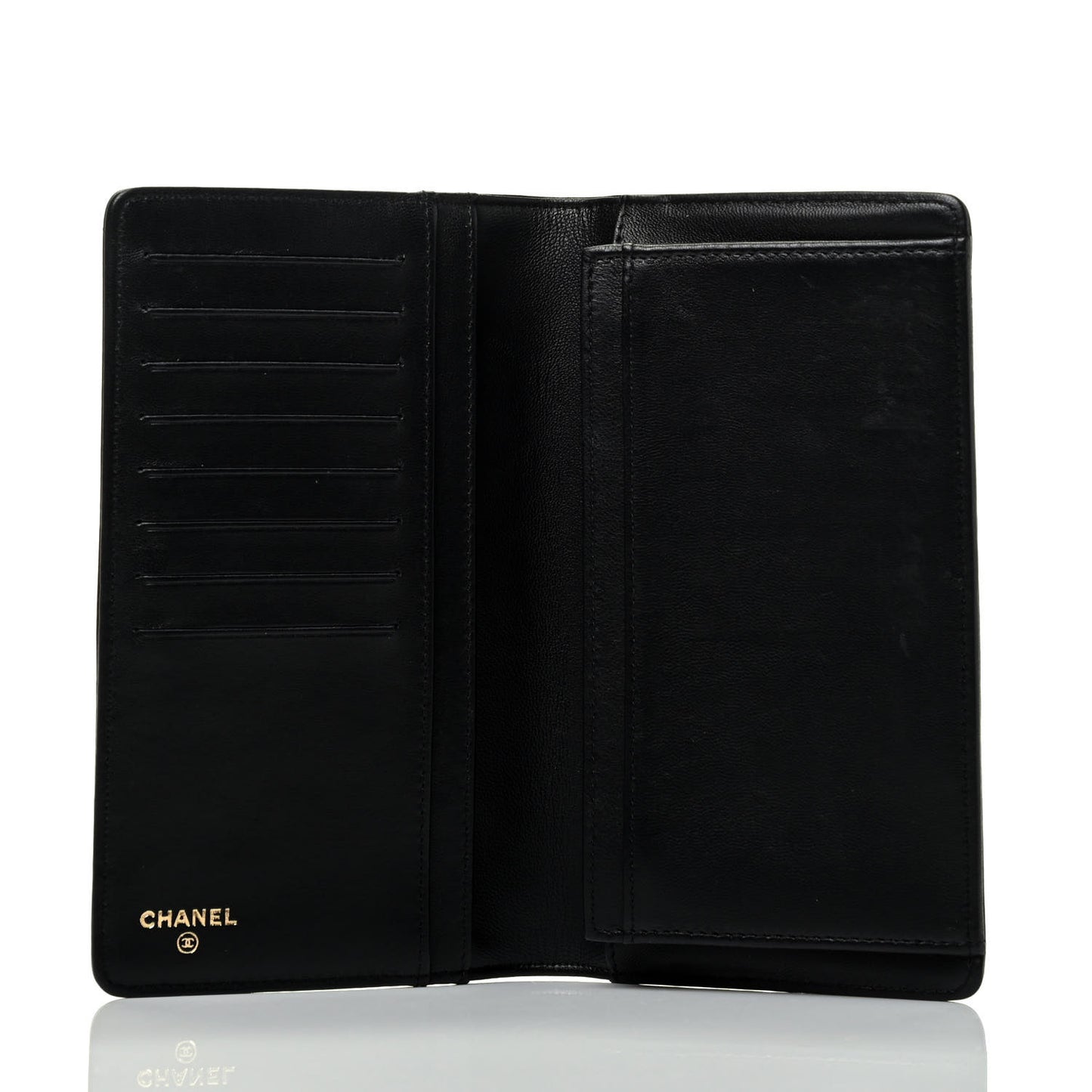 Lambskin Quilted Boy Yen Wallet Black