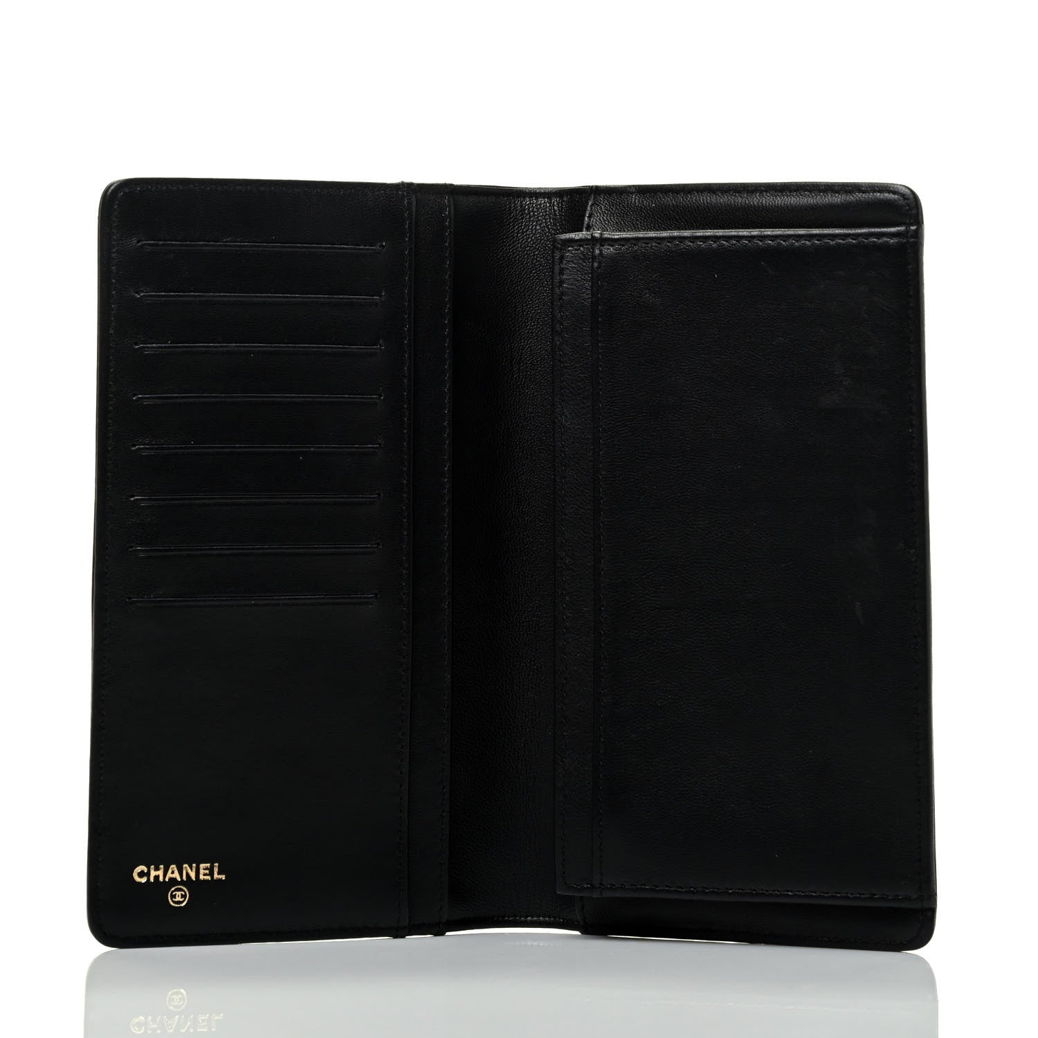 Chanel Lambskin Quilted Boy Yen Wallet Black 5 of 7