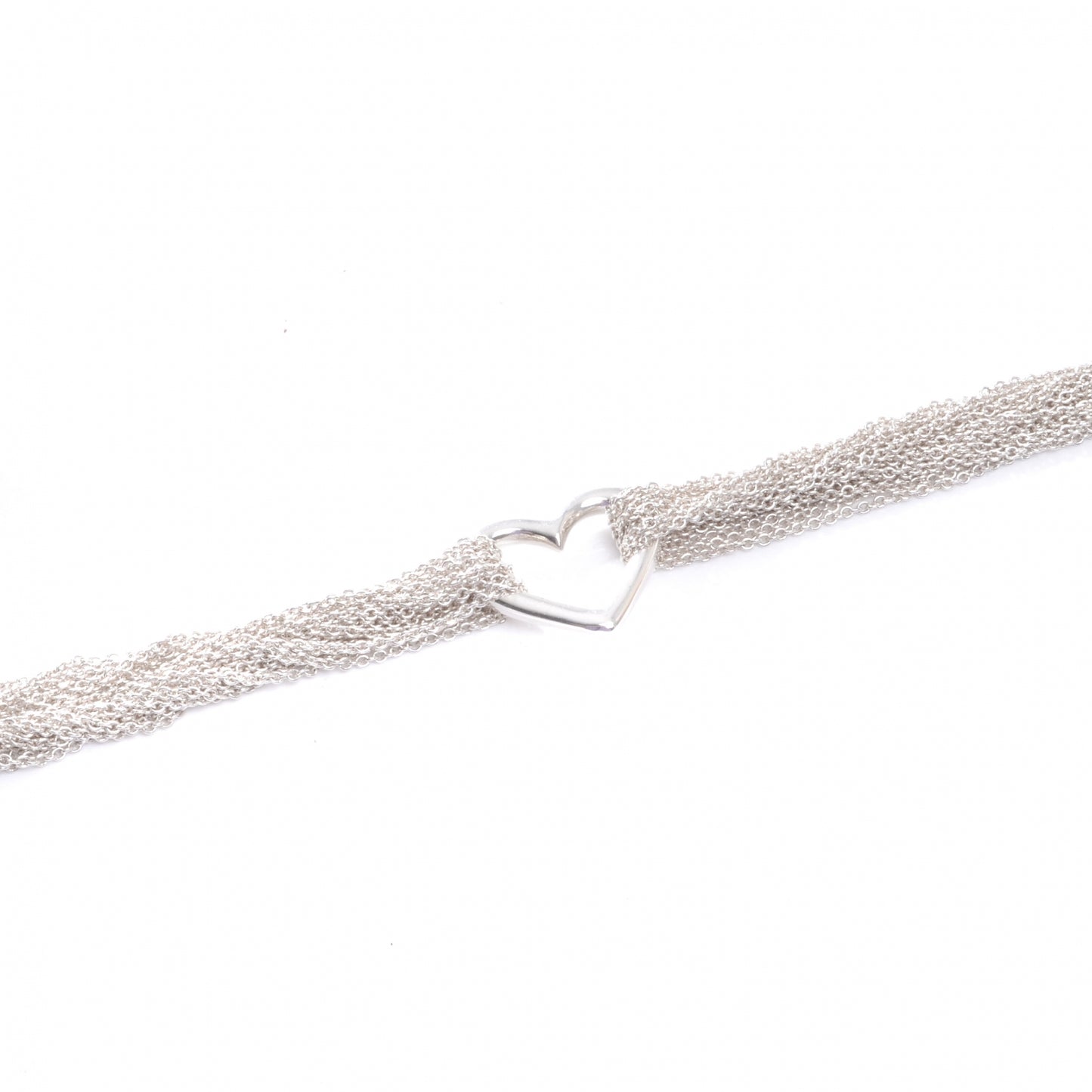 Sterling Silver Heart Mesh Bracelet