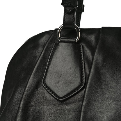 Prada Soft Calf Pleated Tote Black 16 of 21