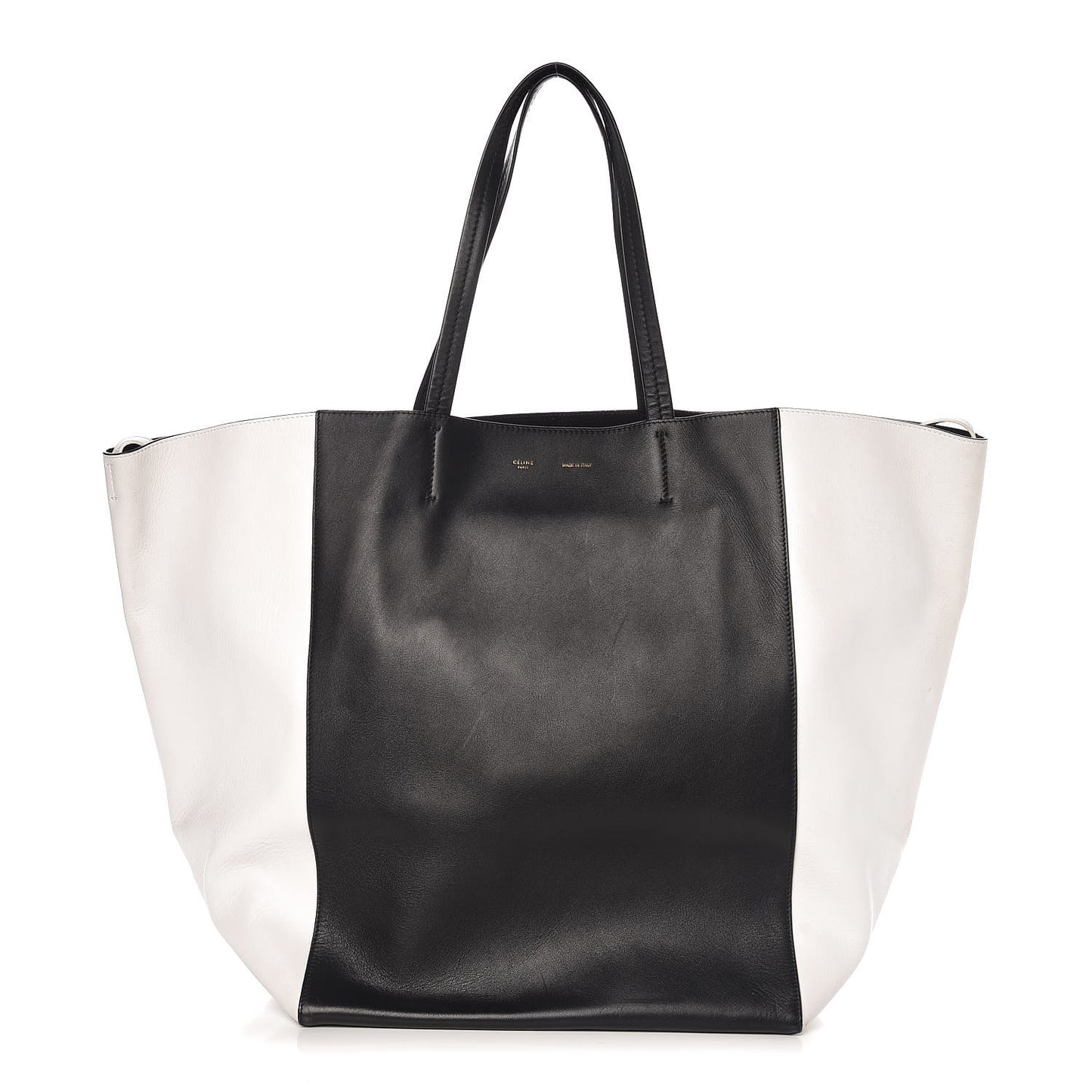 Calfskin Large Horizontal Cabas Phantom White Black