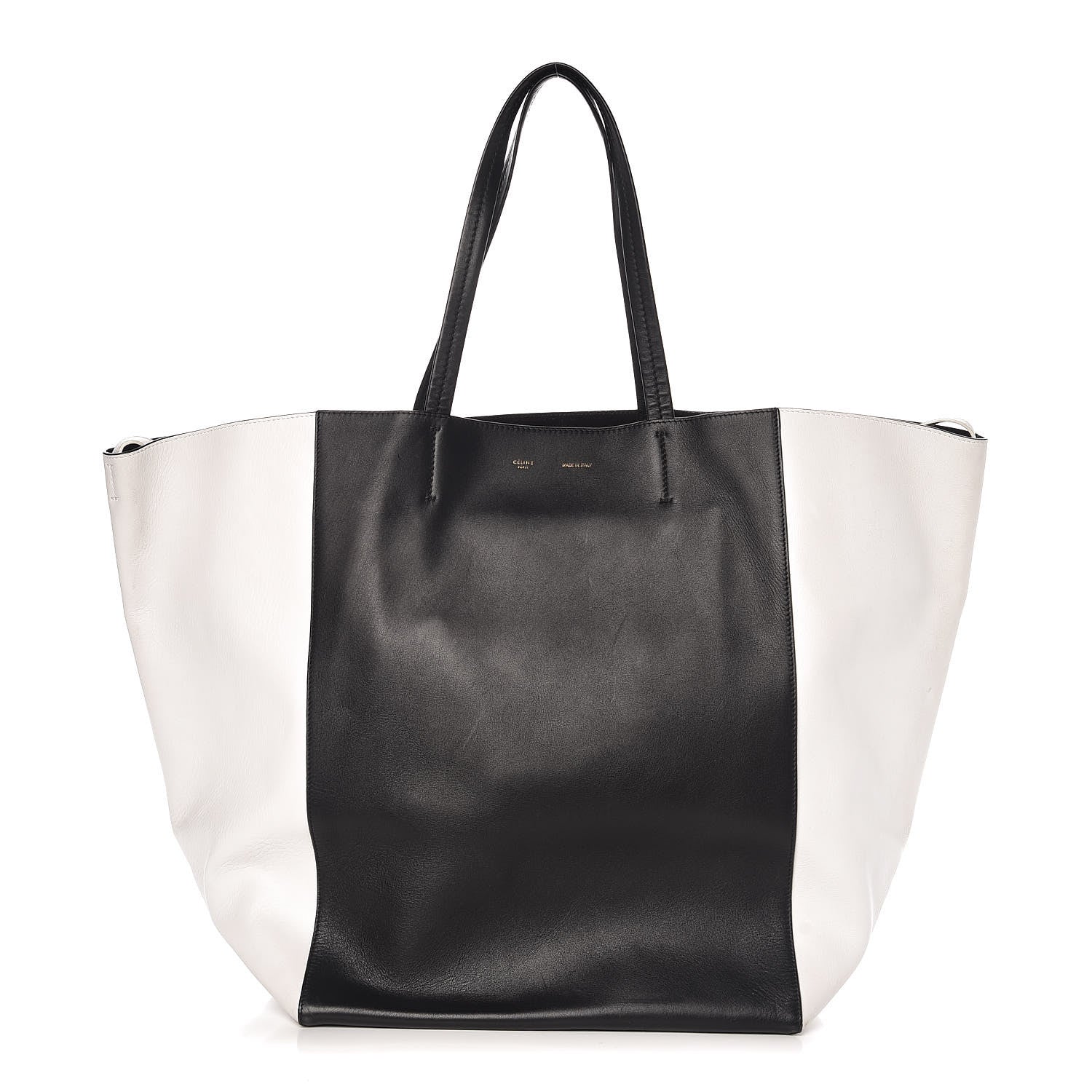 Celine Calfskin Large Horizontal Cabas Phantom White Black 1 of 8